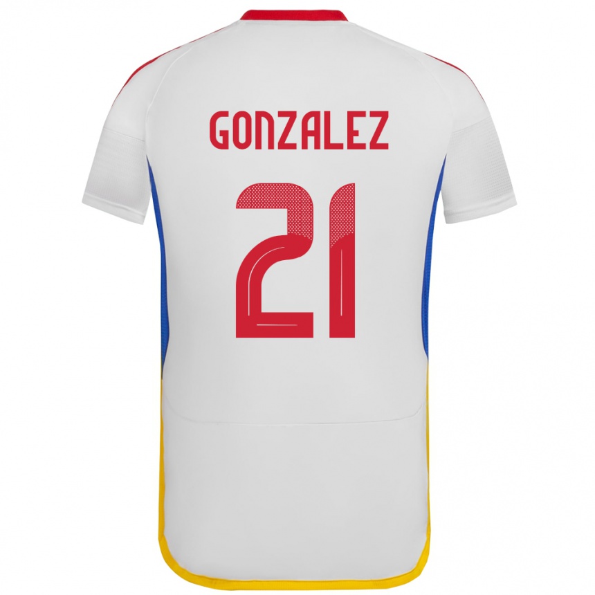 Niño Fútbol Camiseta Venezuela Alexander González #21 Blanco 2ª Equipación 24-26