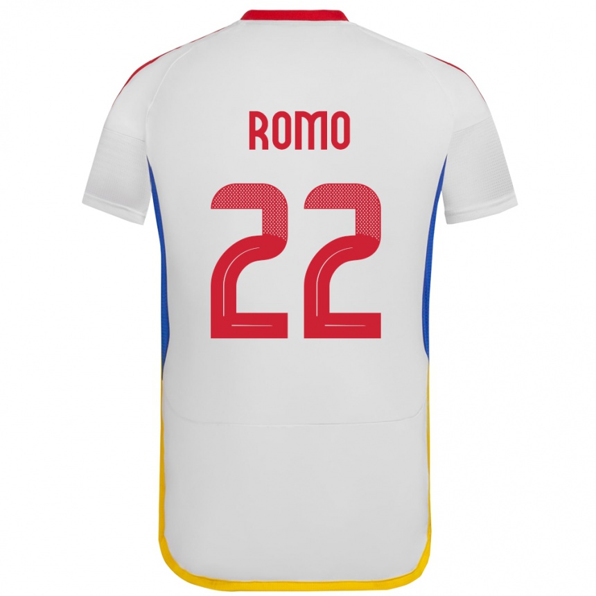 Niño Fútbol Camiseta Venezuela Rafael Romo #22 Blanco 2ª Equipación 24-26