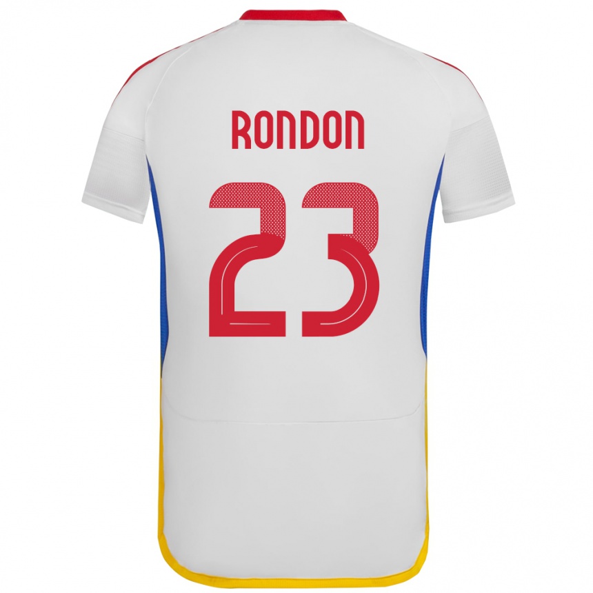 Niño Fútbol Camiseta Venezuela Salomón Rondón #23 Blanco 2ª Equipación 24-26