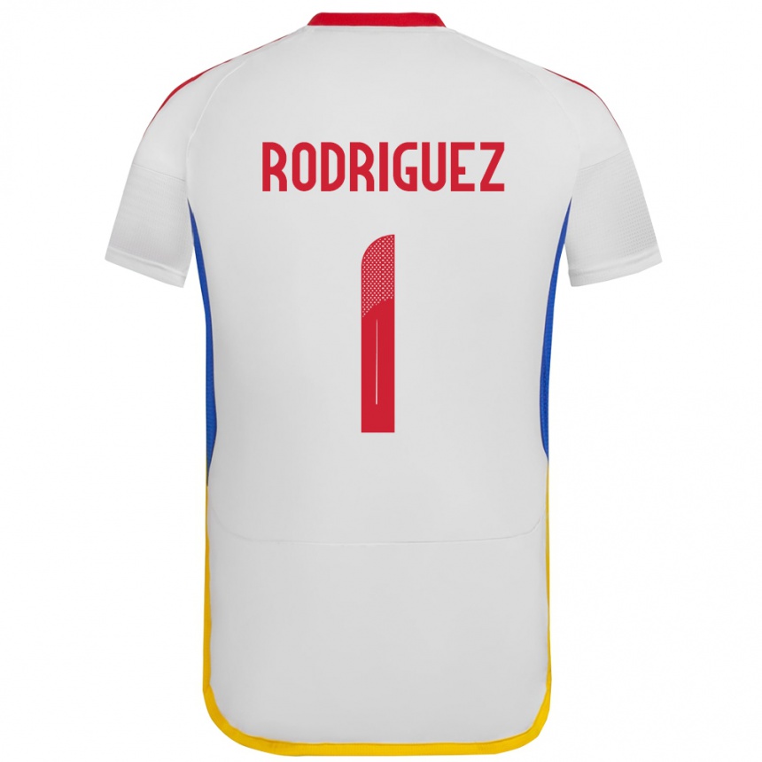 Niño Fútbol Camiseta Venezuela Samuel Rodriguez #1 Blanco 2ª Equipación 24-26