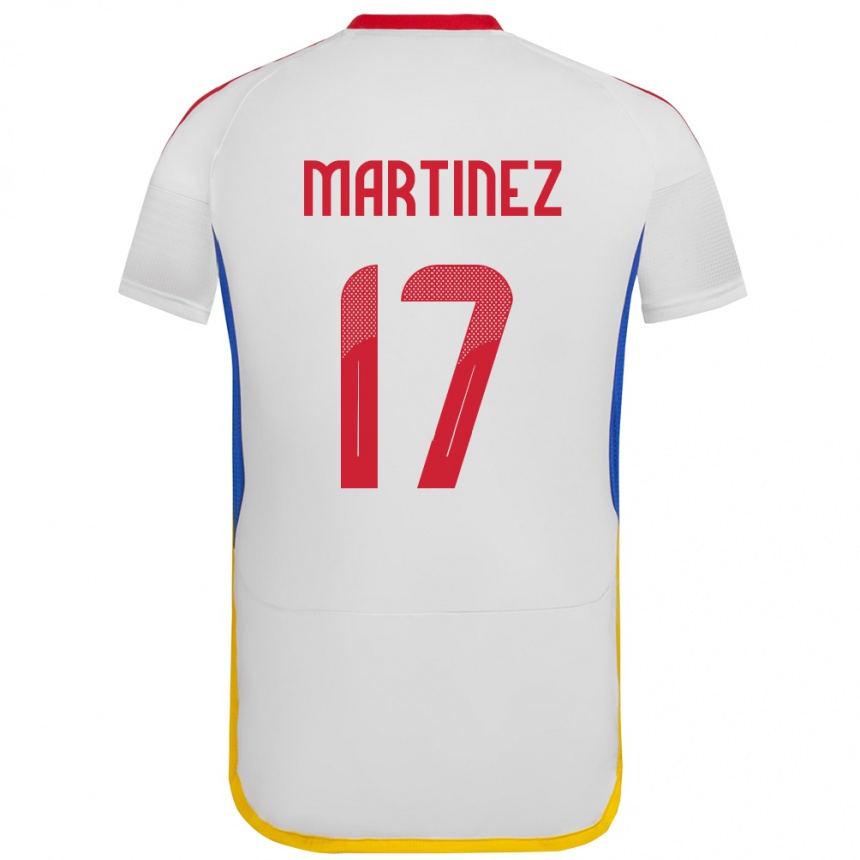 Niño Fútbol Camiseta Venezuela David Martínez #17 Blanco 2ª Equipación 24-26