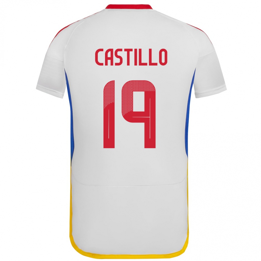 Niño Fútbol Camiseta Venezuela Bryan Castillo #19 Blanco 2ª Equipación 24-26