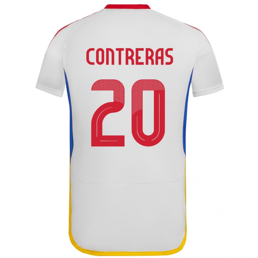 Niño Fútbol Camiseta Venezuela Anderson Contreras #20 Blanco 2ª Equipación 24-26