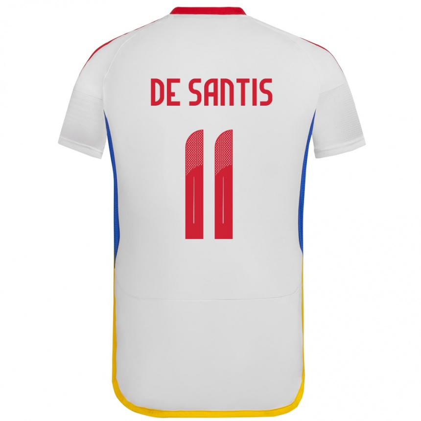 Niño Fútbol Camiseta Venezuela Jeriel De Santis #11 Blanco 2ª Equipación 24-26