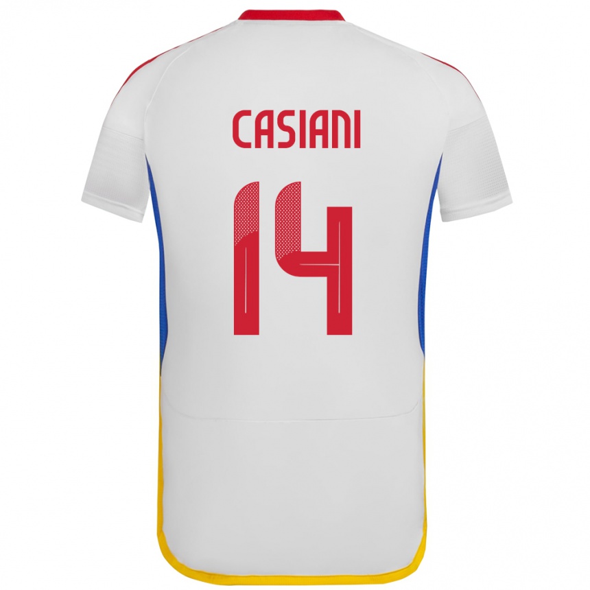 Niño Fútbol Camiseta Venezuela Luis Casiani #14 Blanco 2ª Equipación 24-26