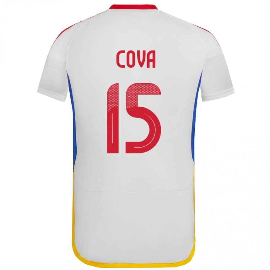 Niño Fútbol Camiseta Venezuela Adrián Cova #15 Blanco 2ª Equipación 24-26