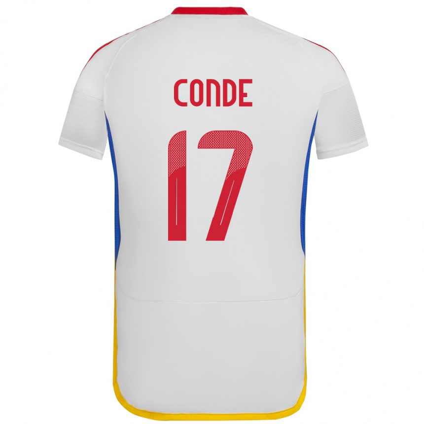 Niño Fútbol Camiseta Venezuela Óscar Conde #17 Blanco 2ª Equipación 24-26