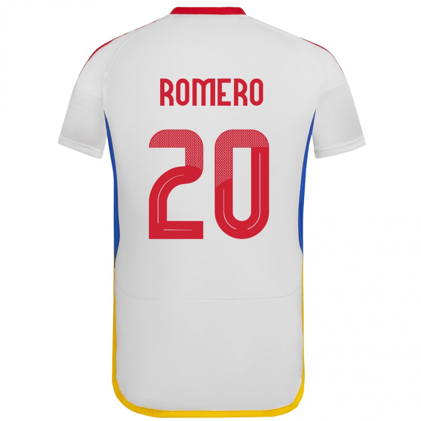 Niño Fútbol Camiseta Venezuela Andrés Romero #20 Blanco 2ª Equipación 24-26