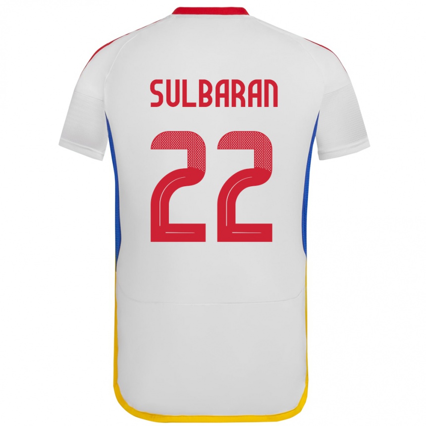 Niño Fútbol Camiseta Venezuela Manuel Sulbarán #22 Blanco 2ª Equipación 24-26