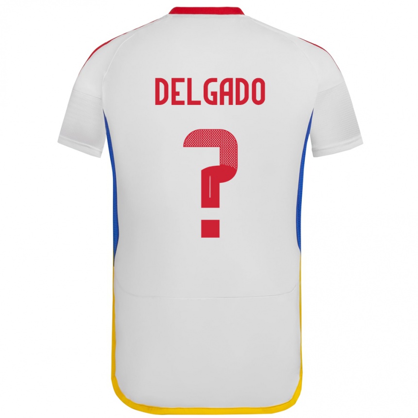 Niño Fútbol Camiseta Venezuela Álex Delgado #0 Blanco 2ª Equipación 24-26