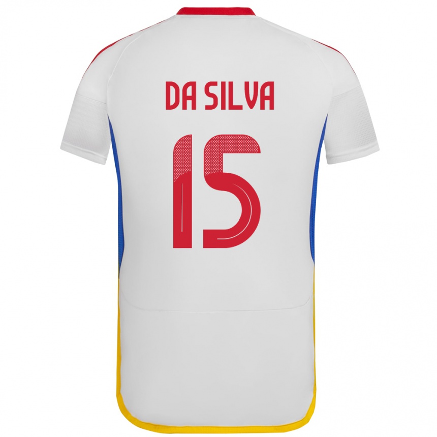 Niño Fútbol Camiseta Venezuela Cesar Da Silva #15 Blanco 2ª Equipación 24-26