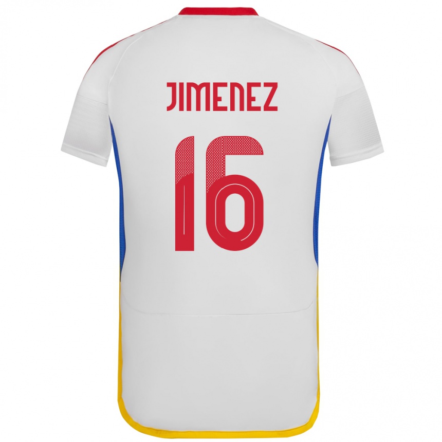 Niño Fútbol Camiseta Venezuela Néstor Jiménez #16 Blanco 2ª Equipación 24-26