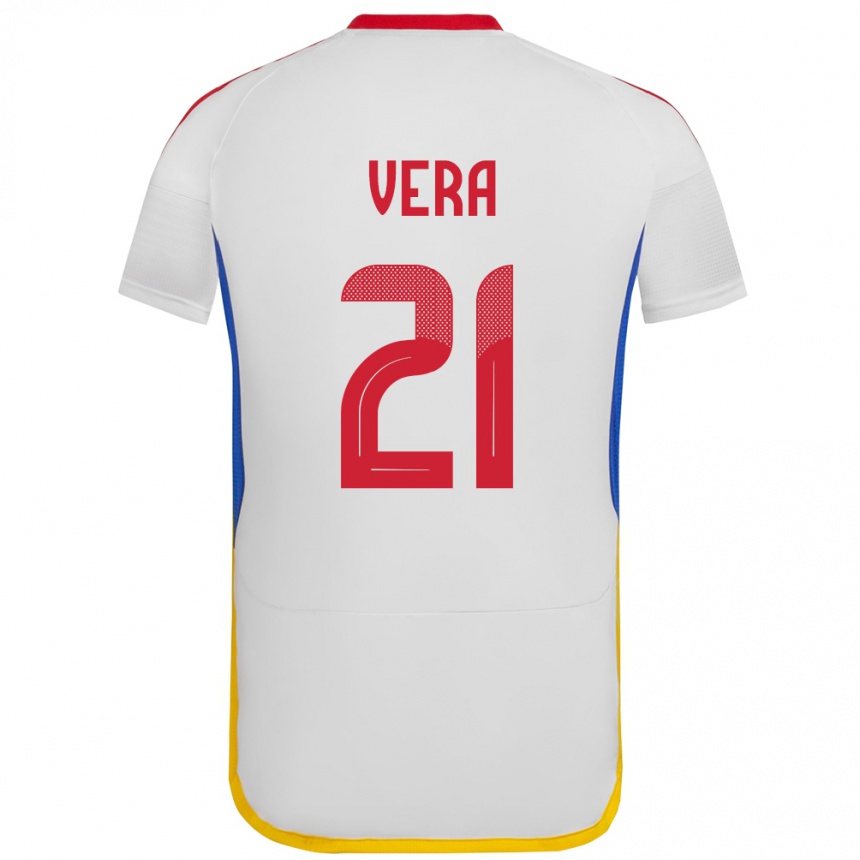 Niño Fútbol Camiseta Venezuela Andry Vera #21 Blanco 2ª Equipación 24-26