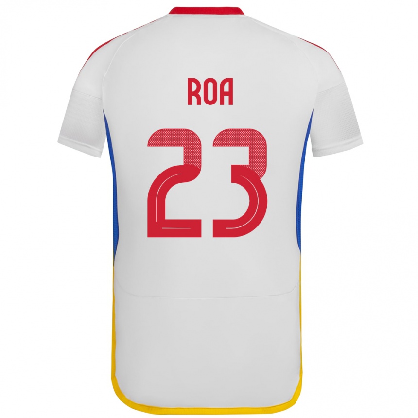 Niño Fútbol Camiseta Venezuela Keiber Roa #23 Blanco 2ª Equipación 24-26