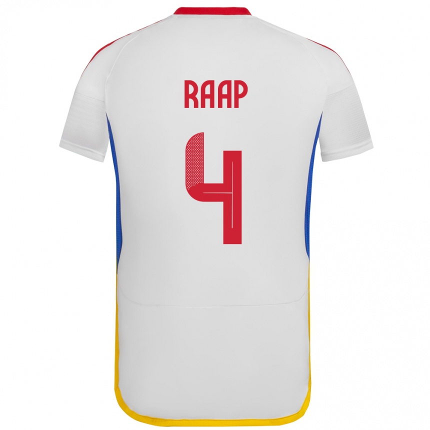 Niño Fútbol Camiseta Venezuela Yiandro Raap #4 Blanco 2ª Equipación 24-26