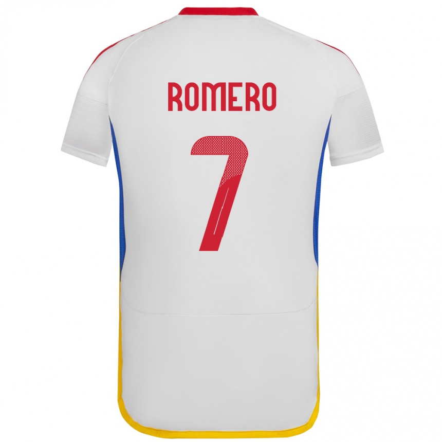 Niño Fútbol Camiseta Venezuela Leenhan Romero #7 Blanco 2ª Equipación 24-26