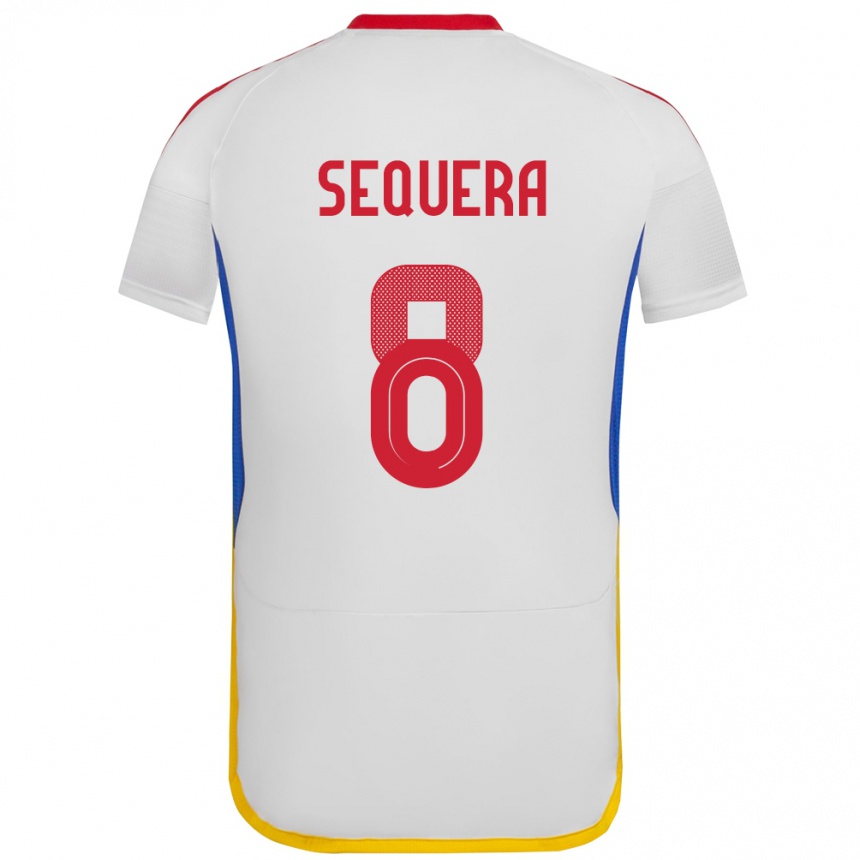 Niño Fútbol Camiseta Venezuela Giovanny Sequera #8 Blanco 2ª Equipación 24-26