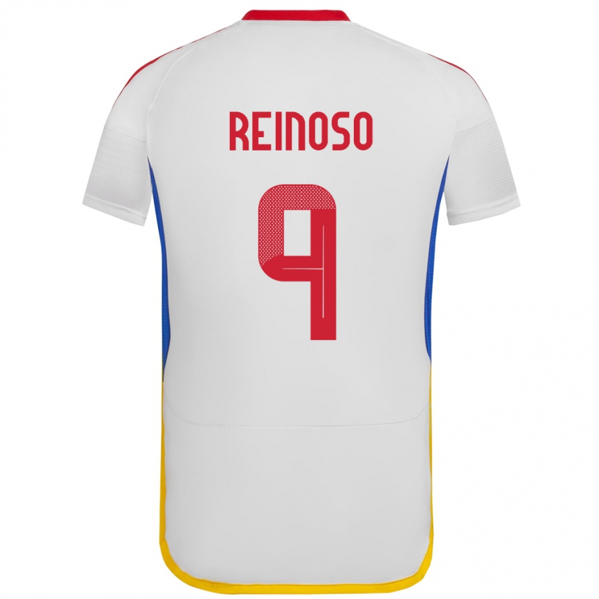 Niño Fútbol Camiseta Venezuela Lucciano Reinoso #9 Blanco 2ª Equipación 24-26