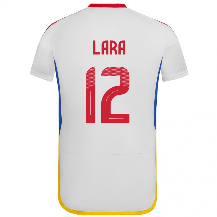 Niño Fútbol Camiseta Venezuela Jesús Lara #12 Blanco 2ª Equipación 24-26