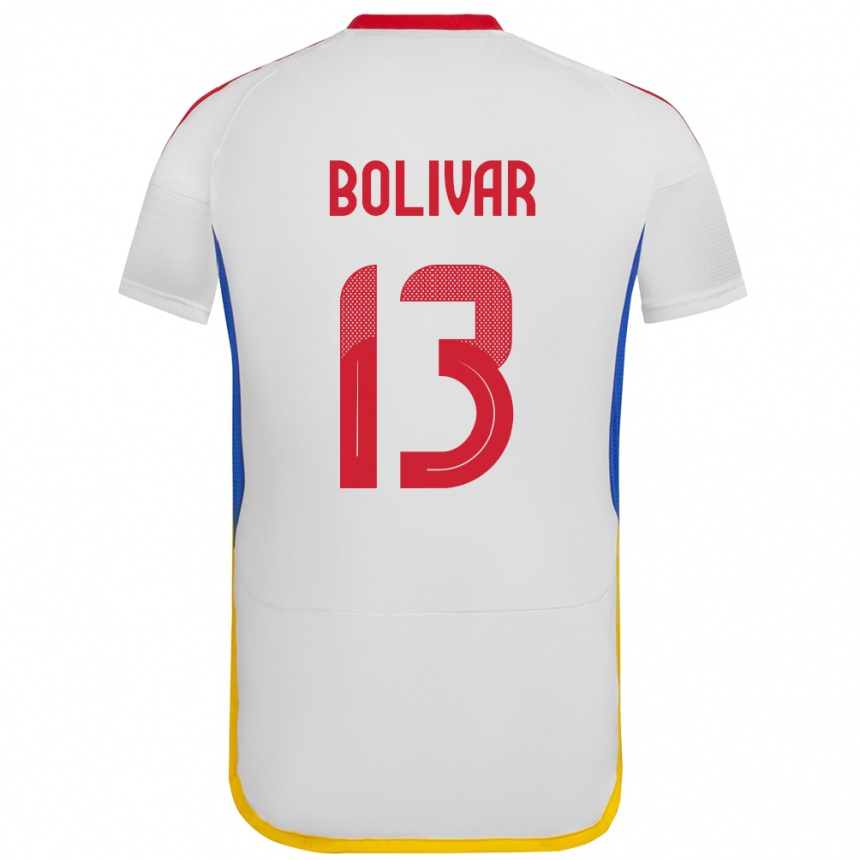 Niño Fútbol Camiseta Venezuela Salvador Bolívar #13 Blanco 2ª Equipación 24-26