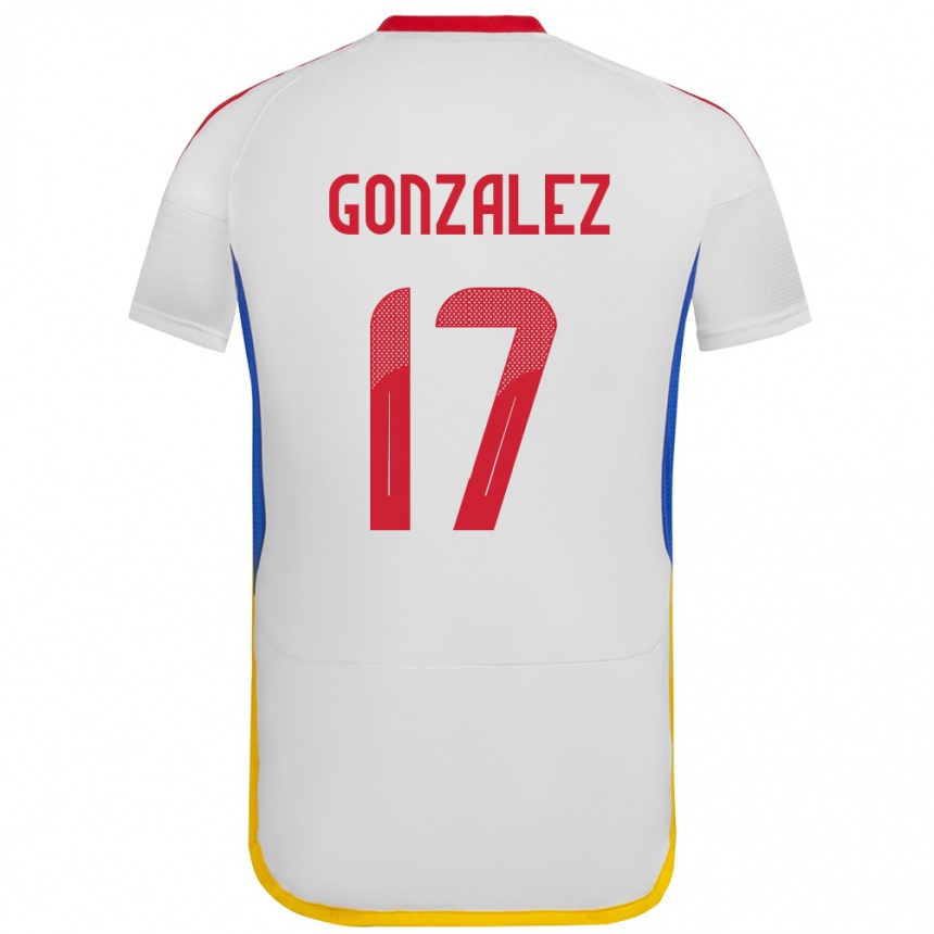 Niño Fútbol Camiseta Venezuela Mayken González #17 Blanco 2ª Equipación 24-26