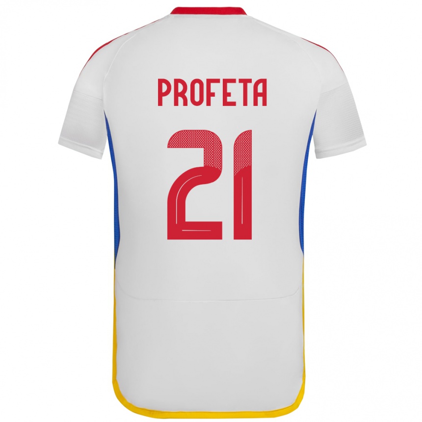 Niño Fútbol Camiseta Venezuela Nicola Profeta #21 Blanco 2ª Equipación 24-26