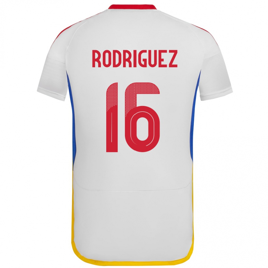 Niño Fútbol Camiseta Venezuela Arianna Rodríguez #16 Blanco 2ª Equipación 24-26