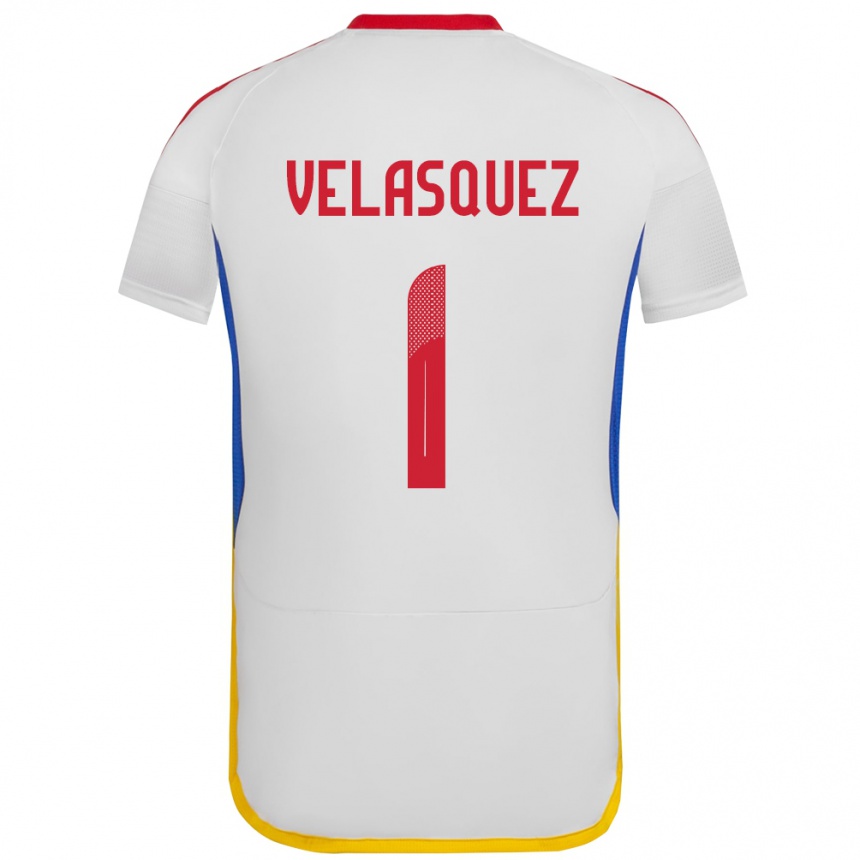 Niño Fútbol Camiseta Venezuela Yessica Velásquez #1 Blanco 2ª Equipación 24-26