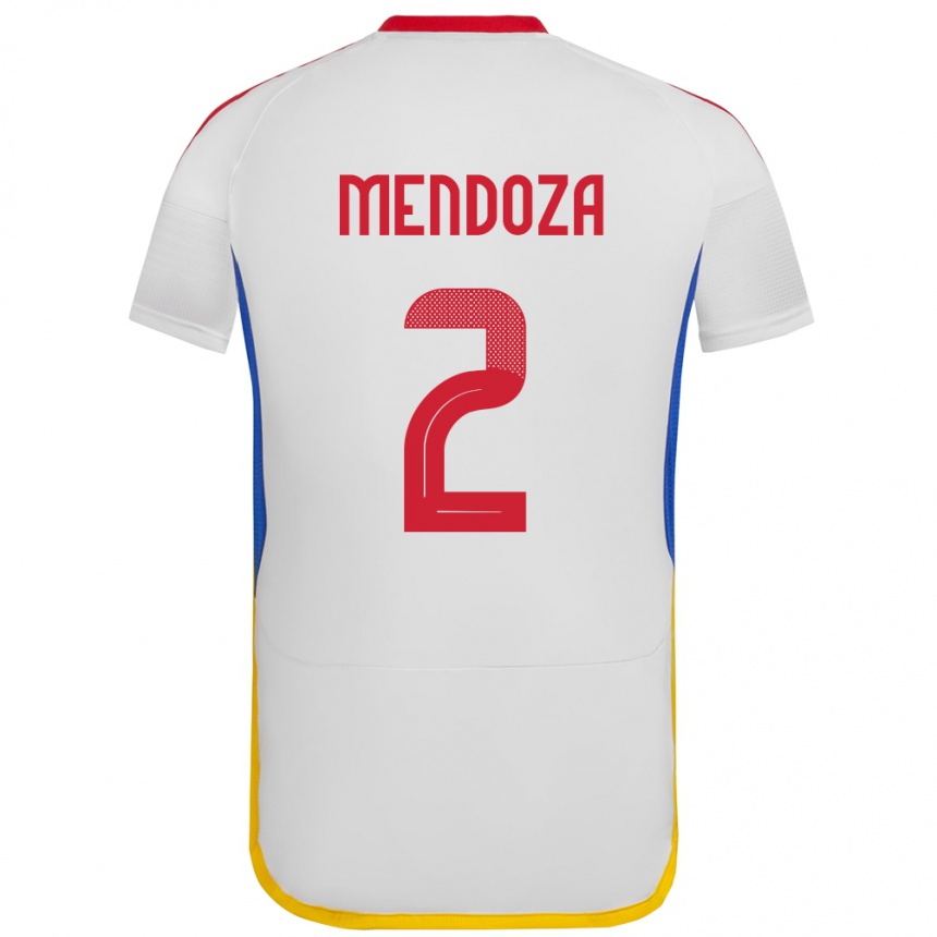 Niño Fútbol Camiseta Venezuela Rafanny Mendoza #2 Blanco 2ª Equipación 24-26