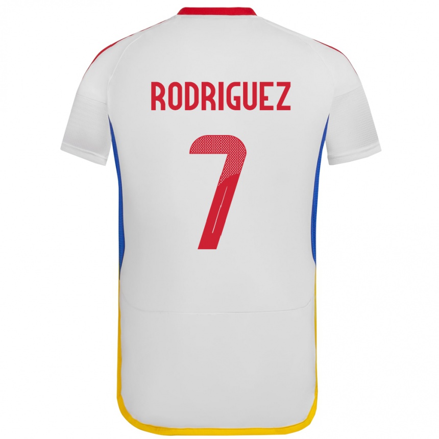 Niño Fútbol Camiseta Venezuela Daniuska Rodriguez #7 Blanco 2ª Equipación 24-26