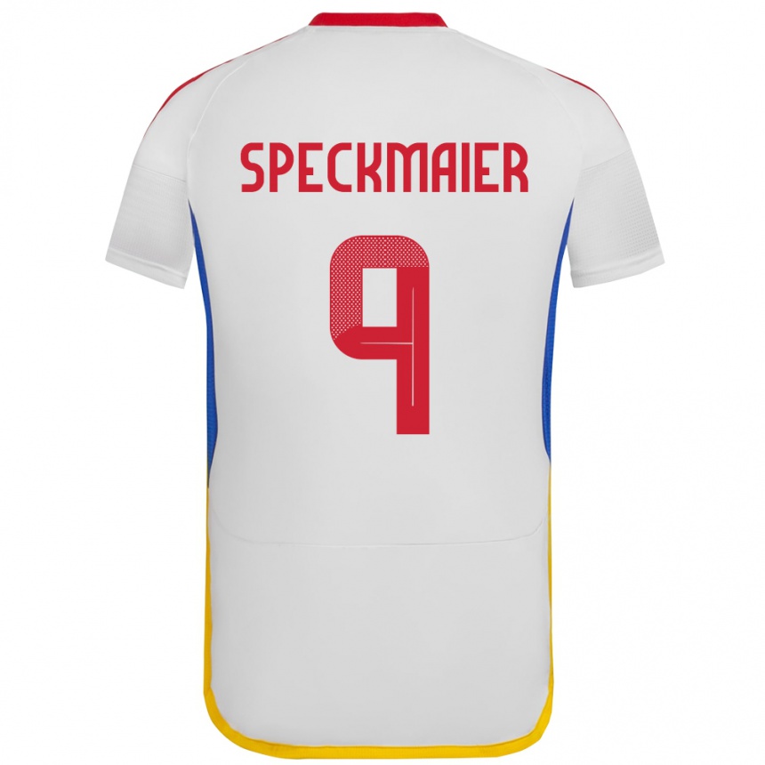 Niño Fútbol Camiseta Venezuela Mariana Speckmaier #9 Blanco 2ª Equipación 24-26