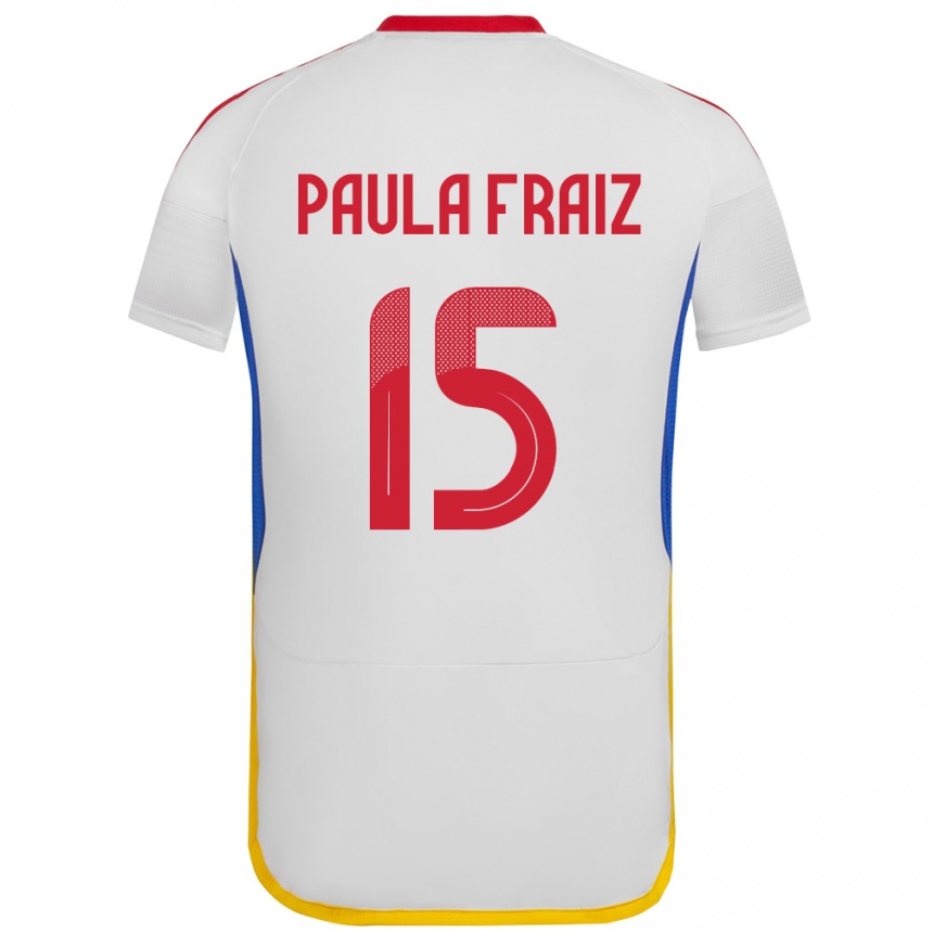 Niño Fútbol Camiseta Venezuela Ana Paula Fraiz #15 Blanco 2ª Equipación 24-26