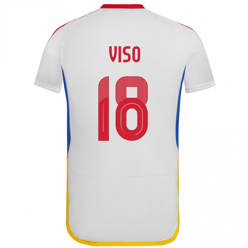 Niño Fútbol Camiseta Venezuela Ysaura Viso #18 Blanco 2ª Equipación 24-26