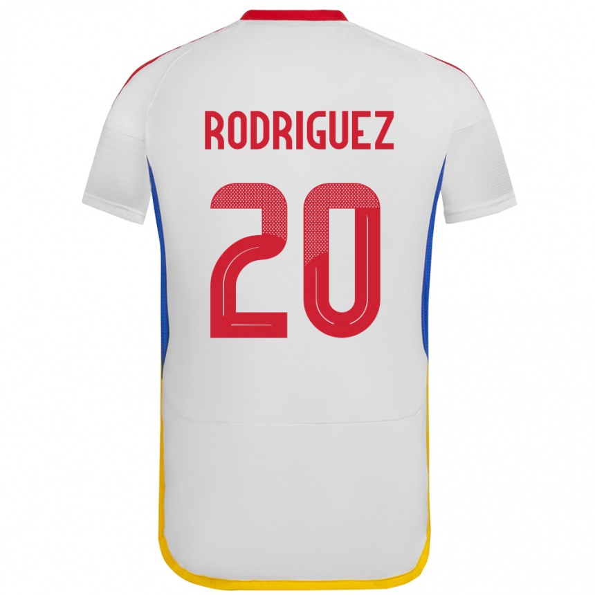 Niño Fútbol Camiseta Venezuela Dayana Rodríguez #20 Blanco 2ª Equipación 24-26