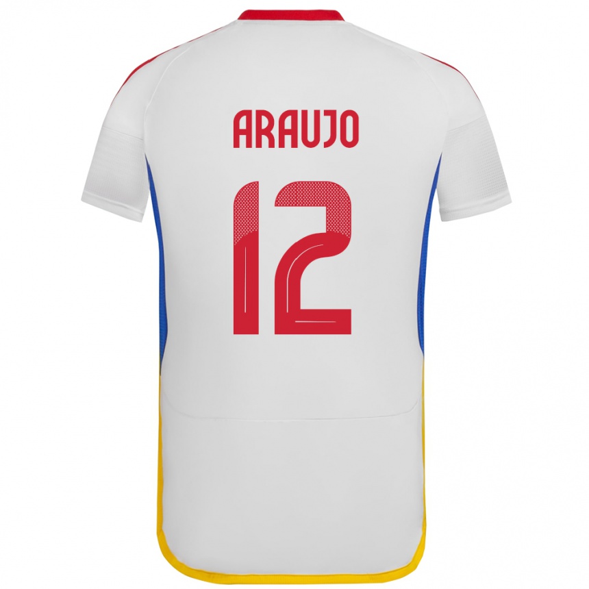 Niño Fútbol Camiseta Venezuela Sabrina Araujo #12 Blanco 2ª Equipación 24-26