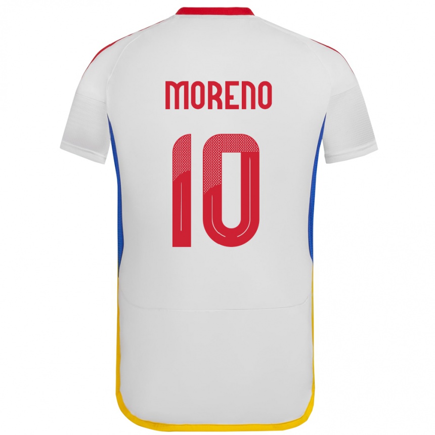 Niño Fútbol Camiseta Venezuela Yerliane Moreno #10 Blanco 2ª Equipación 24-26