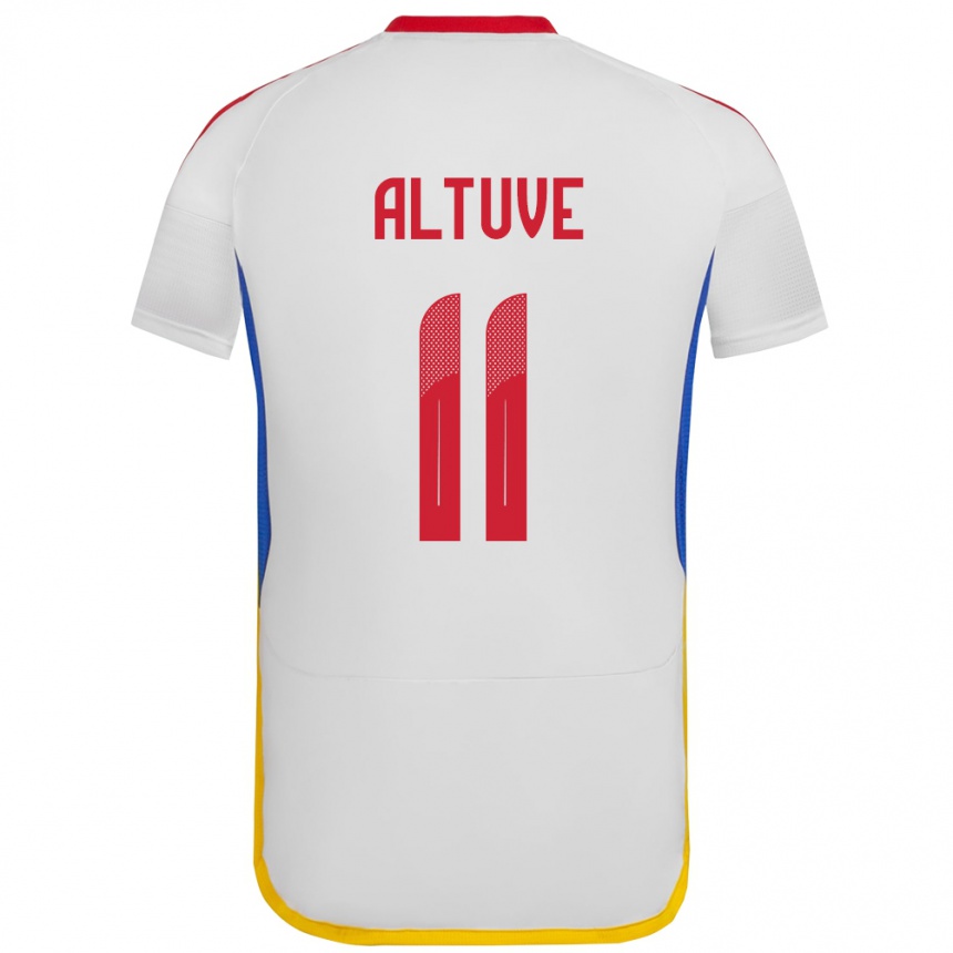 Niño Fútbol Camiseta Venezuela Oriana Altuve #11 Blanco 2ª Equipación 24-26