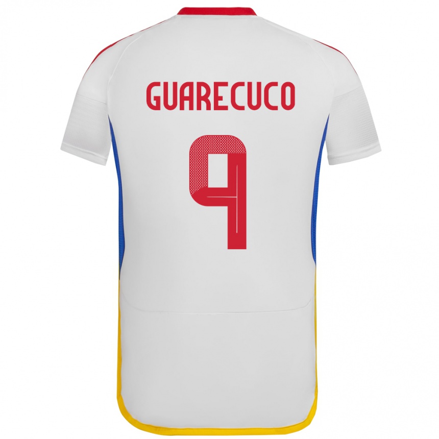 Niño Fútbol Camiseta Venezuela Joemar Guarecuco #9 Blanco 2ª Equipación 24-26