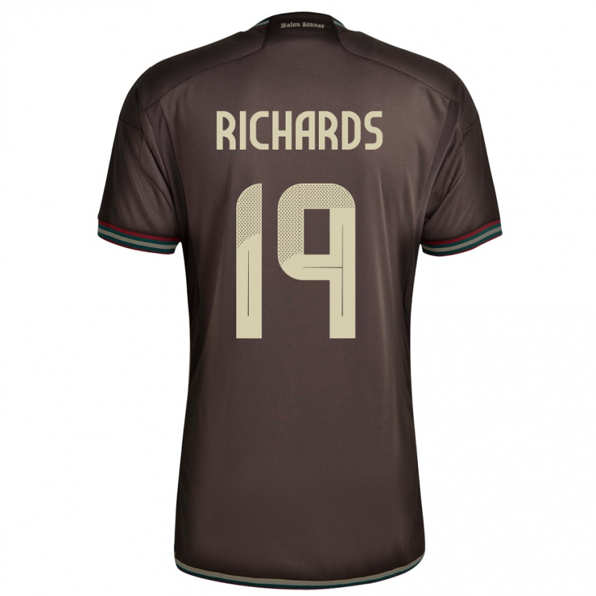 Niño Fútbol Camiseta Jamaica Davia Richards #19 Marrón Noche 2ª Equipación 24-26