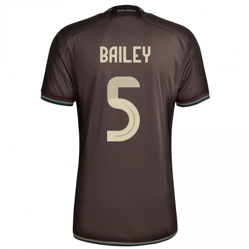 Niño Fútbol Camiseta Jamaica Jade Bailey #5 Marrón Noche 2ª Equipación 24-26