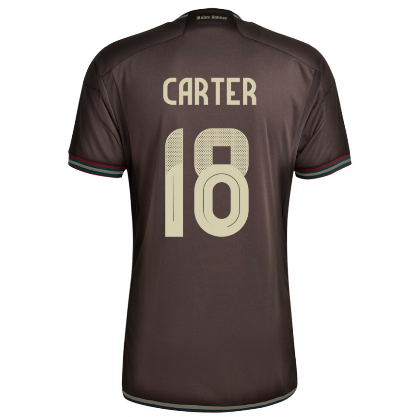 Niño Fútbol Camiseta Jamaica Trudi Carter #18 Marrón Noche 2ª Equipación 24-26