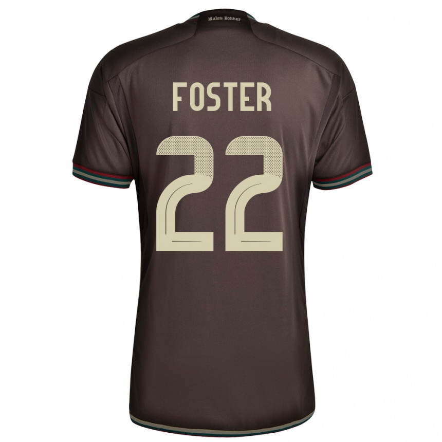 Niño Fútbol Camiseta Jamaica Shanise Foster #22 Marrón Noche 2ª Equipación 24-26