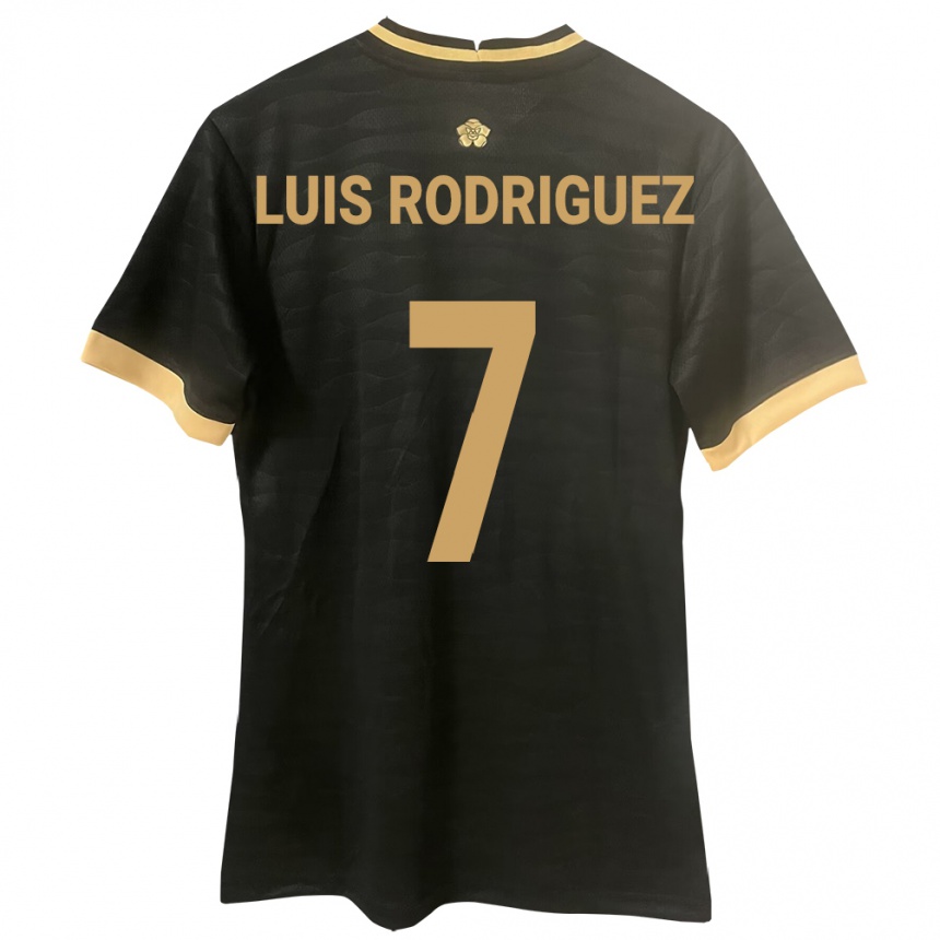 Niño Fútbol Camiseta Panamá José Luis Rodríguez #7 Negro 2ª Equipación 24-26