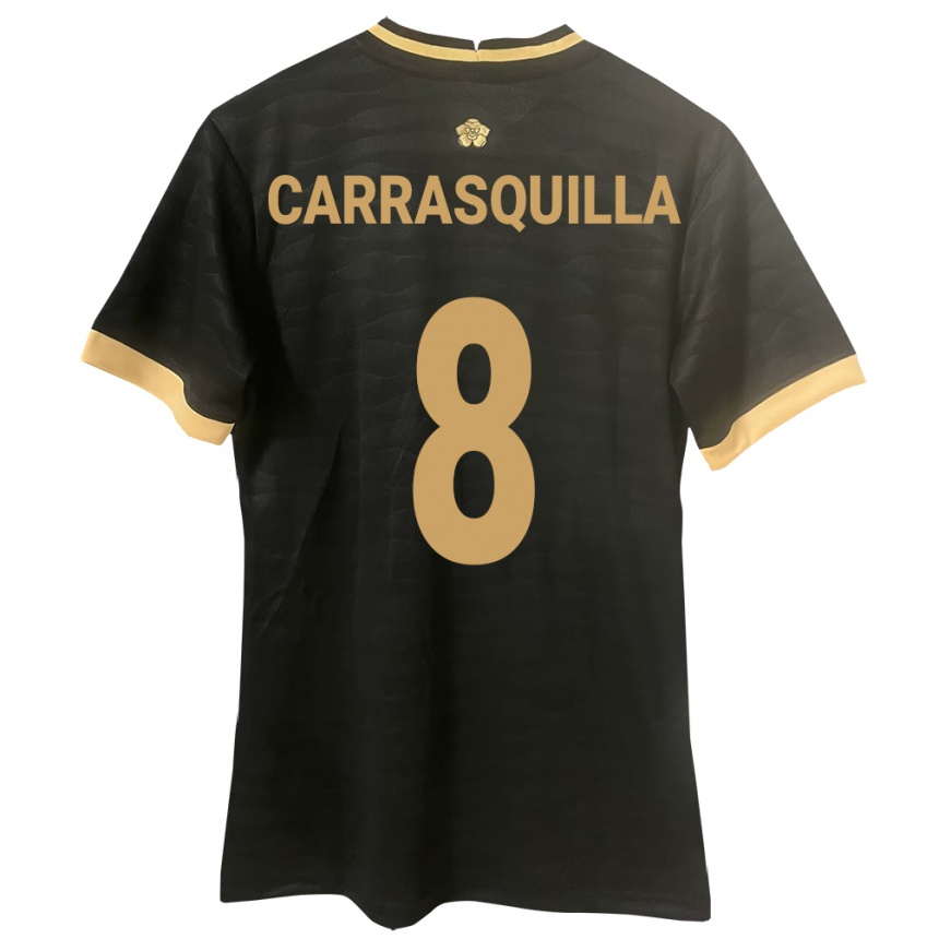 Niño Fútbol Camiseta Panamá Adalberto Carrasquilla #8 Negro 2ª Equipación 24-26