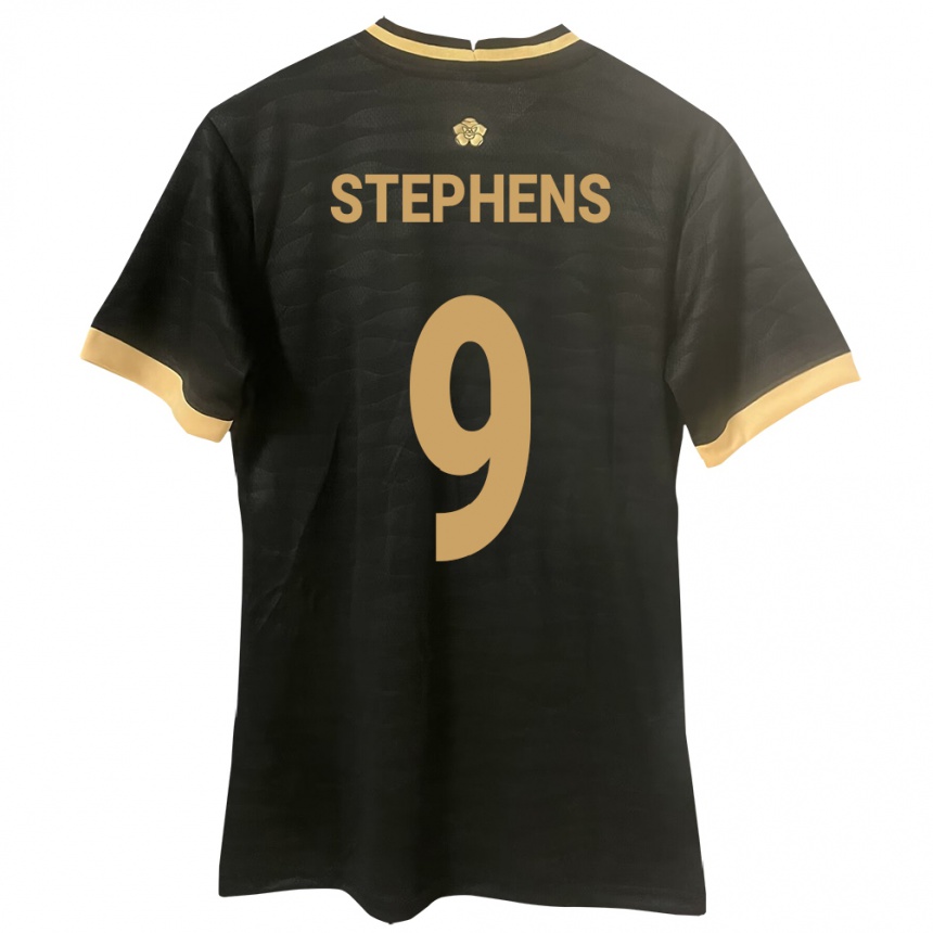 Niño Fútbol Camiseta Panamá Alfredo Stephens #9 Negro 2ª Equipación 24-26