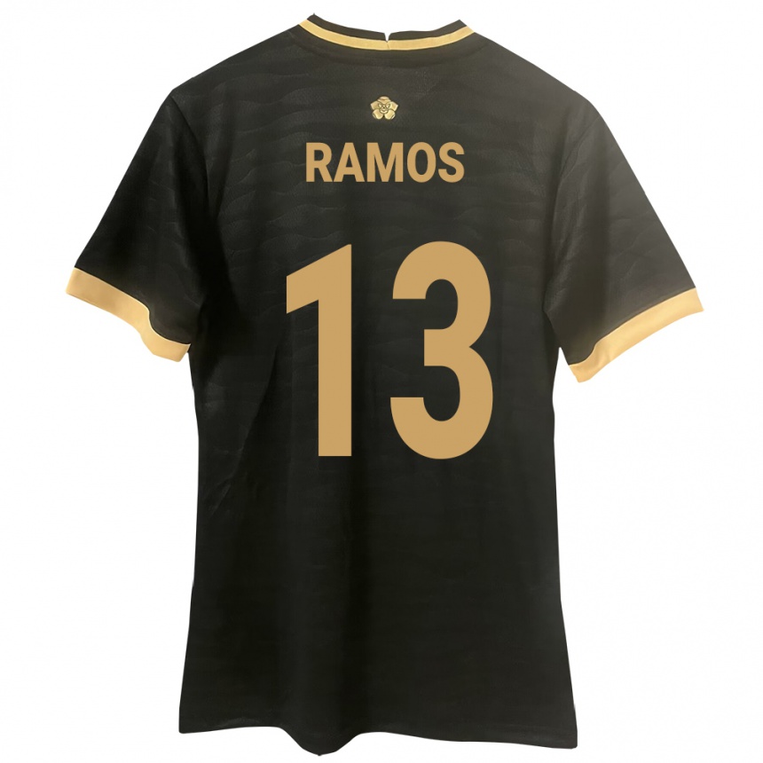 Niño Fútbol Camiseta Panamá Jiovany Ramos #13 Negro 2ª Equipación 24-26