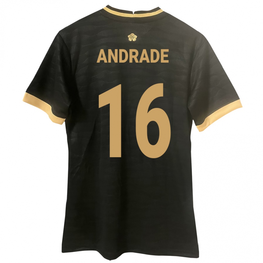 Niño Fútbol Camiseta Panamá Andrés Andrade #16 Negro 2ª Equipación 24-26