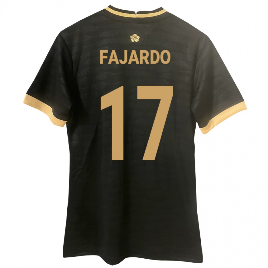 Niño Fútbol Camiseta Panamá José Fajardo #17 Negro 2ª Equipación 24-26