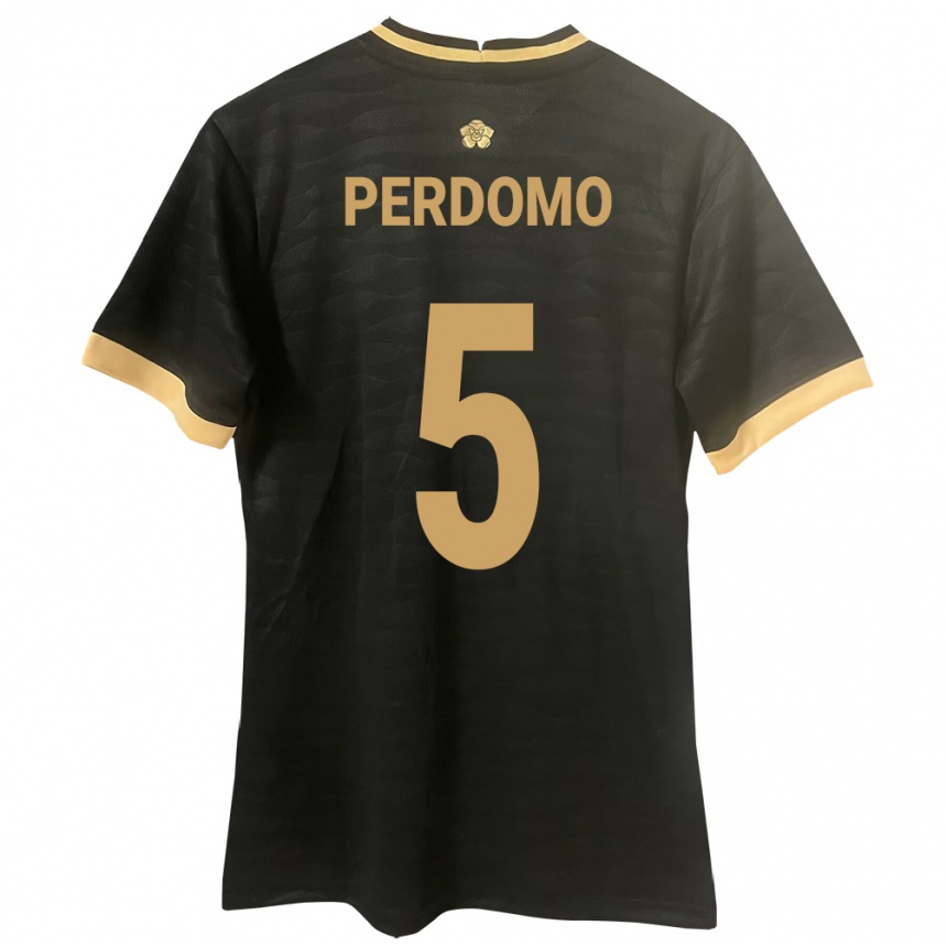 Niño Fútbol Camiseta Panamá Reyniel Perdomo #5 Negro 2ª Equipación 24-26