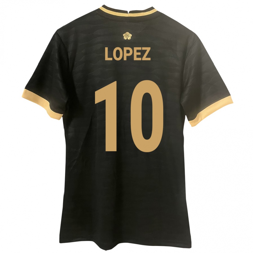 Niño Fútbol Camiseta Panamá Ovidio Lopez #10 Negro 2ª Equipación 24-26